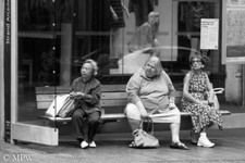 Queen Street Auckland city, black and white photo by Mike Wheelton